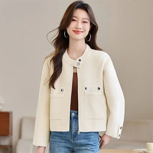 Fashionable Knitted Open Cardigan Women's Spring Clothing 2025 New Design Sensation Good Looking Casual Versatile Sweater Jacket