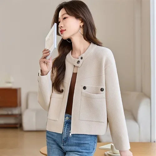 Fashionable Knitted Open Cardigan Women's Spring Clothing 2025 New Design Sensation Good Looking Casual Versatile Sweater Jacket